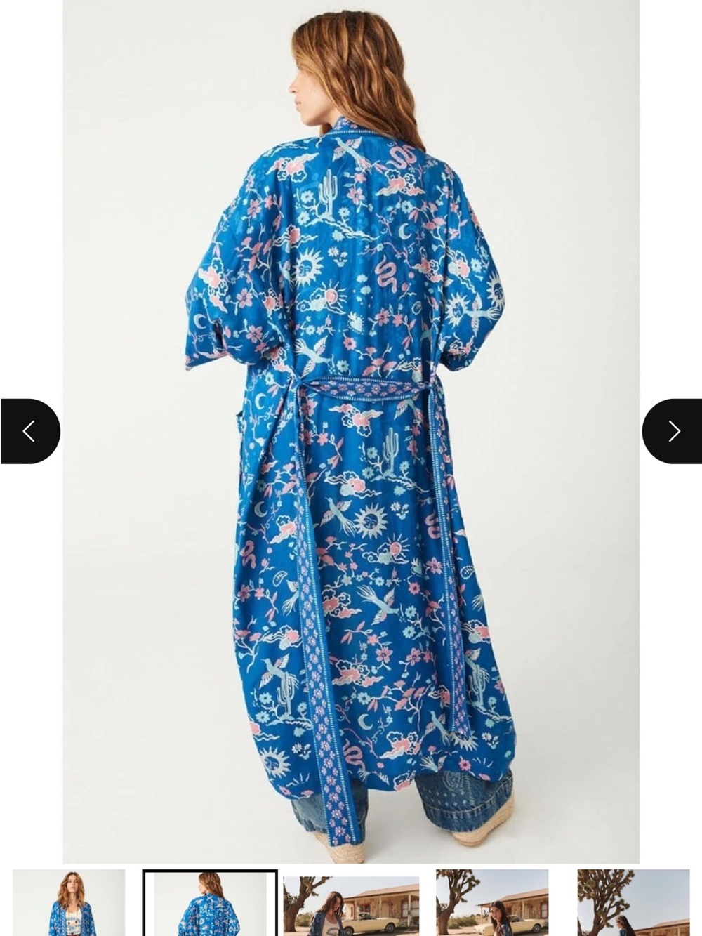 Spell Desert Bandita Kimono - Cobalt Blue - like New! - Sz S/M - Picture 8 of 9
